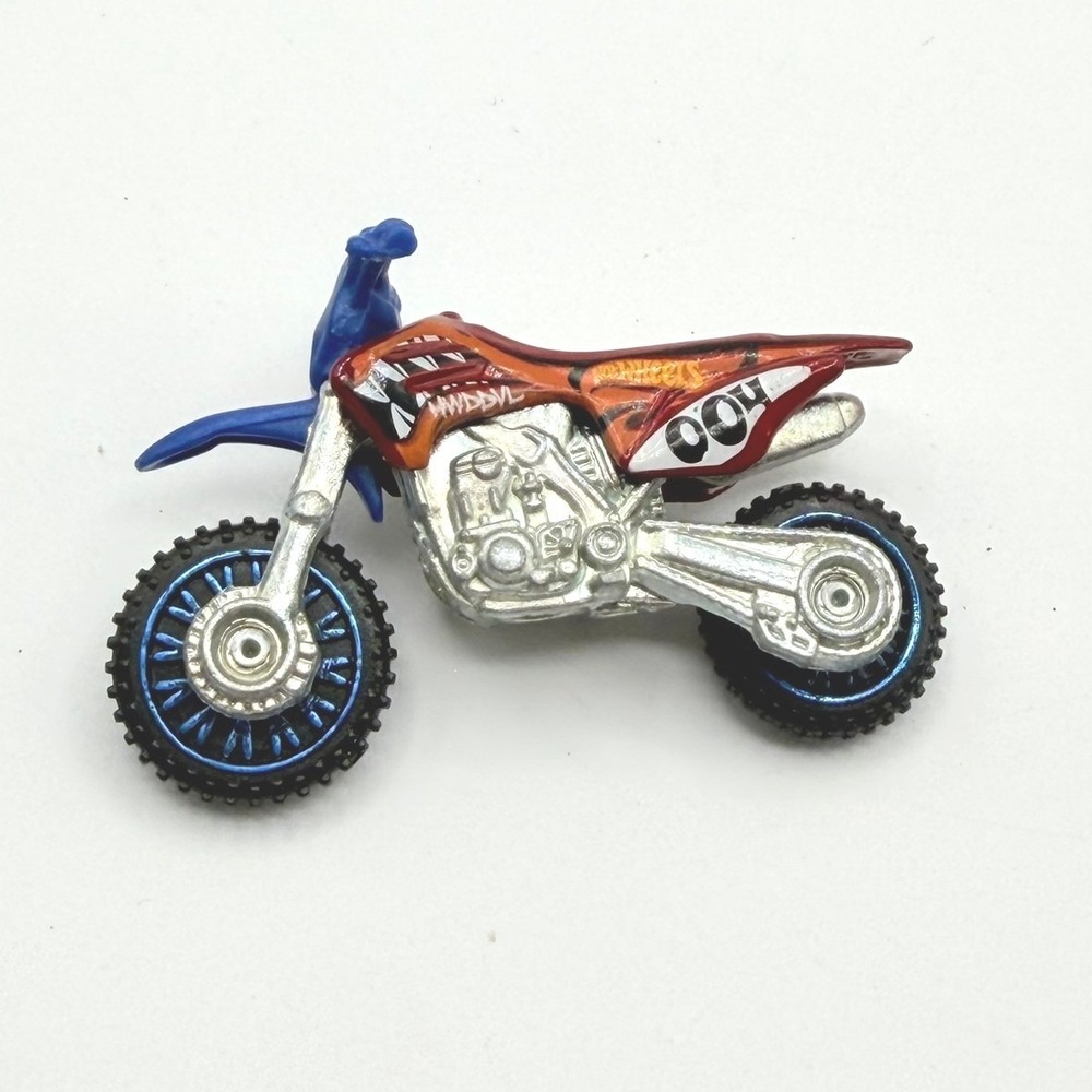 Hot Wheels HWDDVL 004 Dirt Bike Kids Orange Red Blue VG Condition Toy